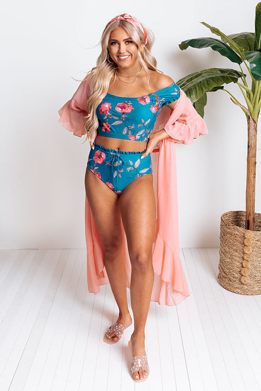 Secret Beach Midrise Reversible Bikini Bottoms in Ocean Blue