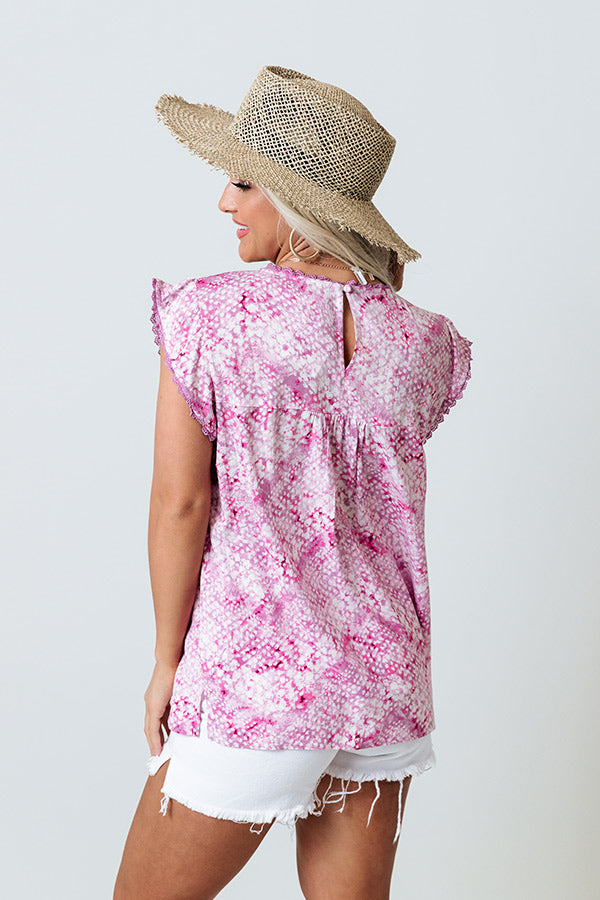 Charm Life Embroidered Shift Top in Light Orchid