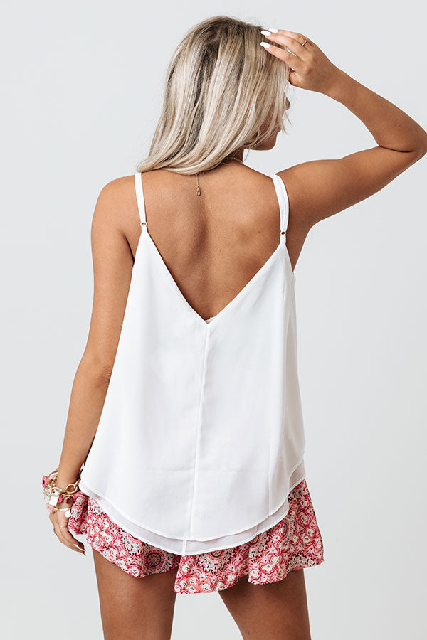 Forgotten Promises Lace Tank In White