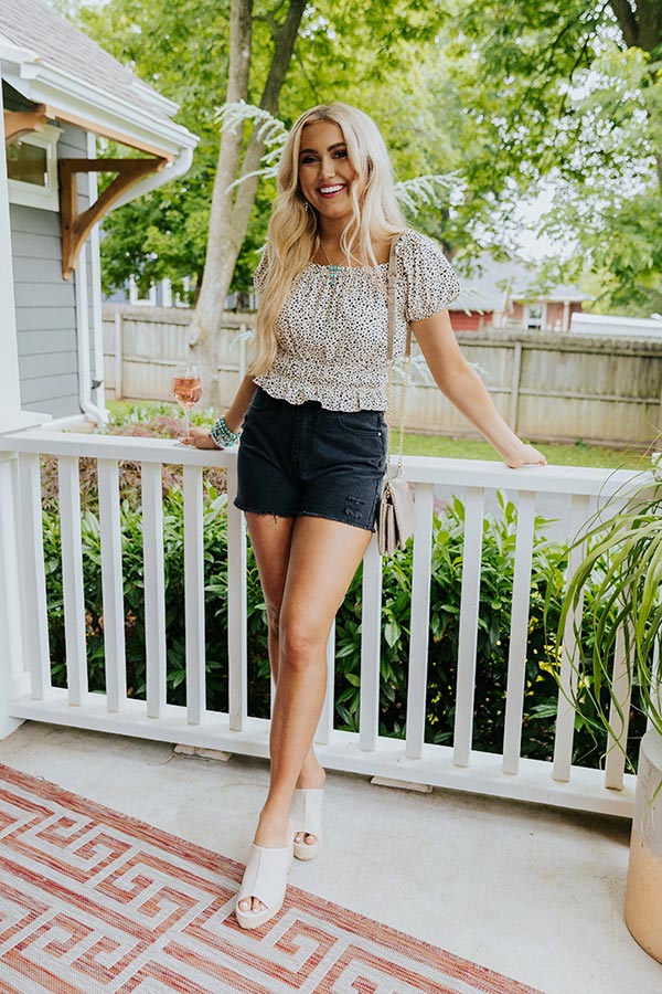 On The Haute Spot Crop Top In Cream