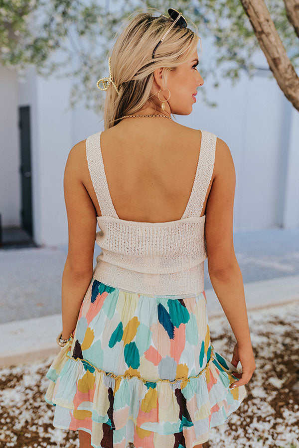Forever Luxe Knit Crop Tank In Cream