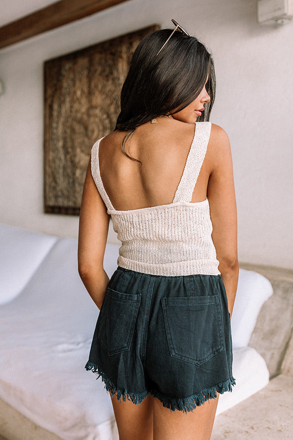 Forever Luxe Knit Crop Tank In Cream