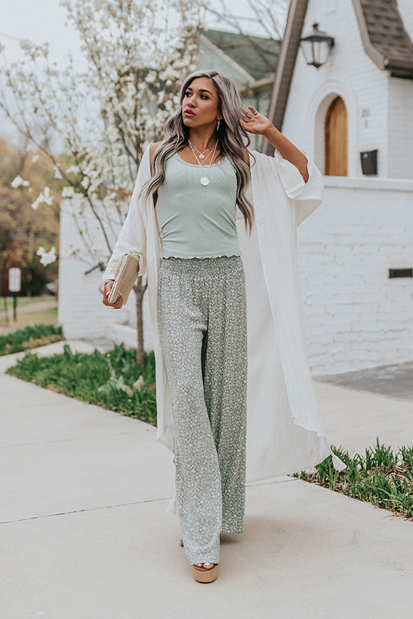 Captured Moments Lace Trim Tank In Mint