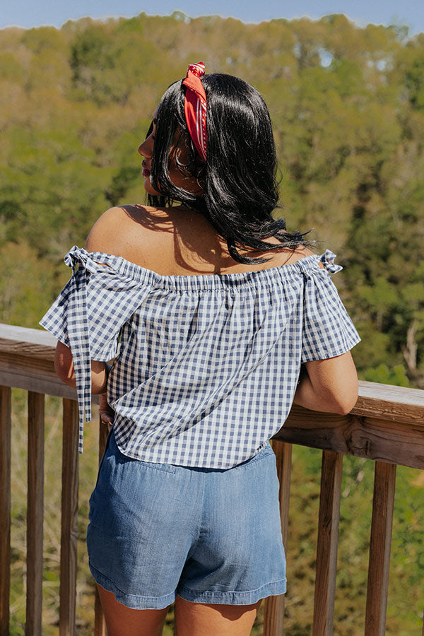 Passport Stamps Gingham Top