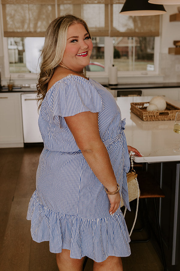 Simply Supreme Stripe Dress In White Curves – Impressions Outlet