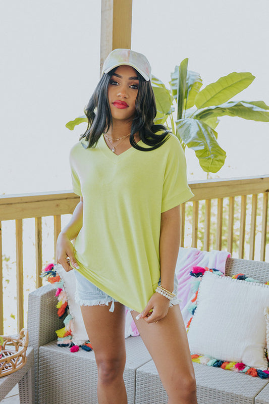 Simple Euphoria Shift Tee In Neon Yellow