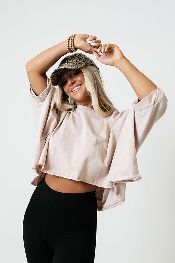 Upbeat Style Crop Top In Heirloom Lilac