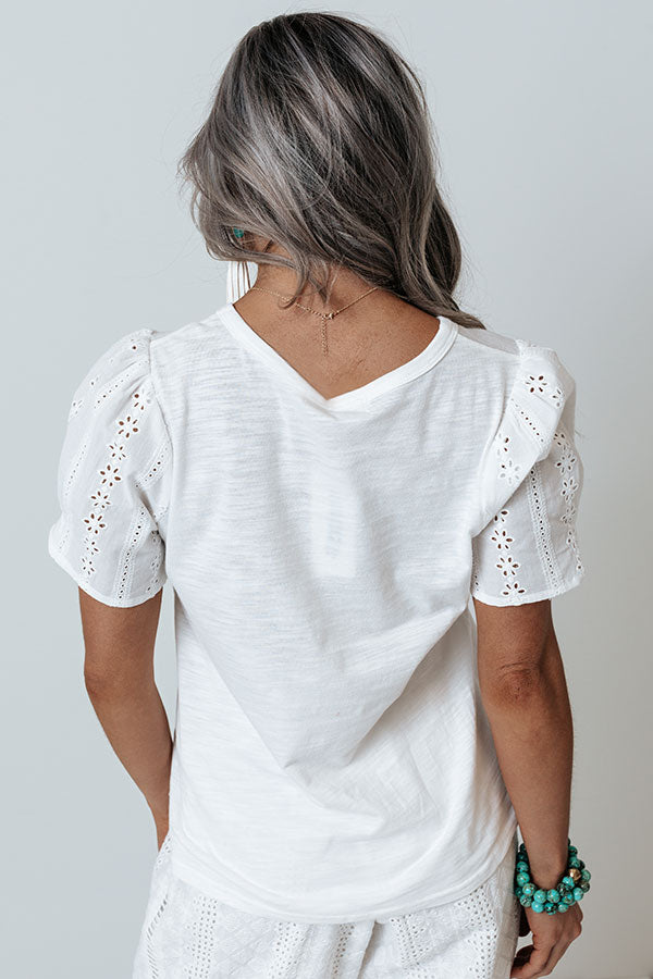 Upper West Side Story Eyelet Top In White