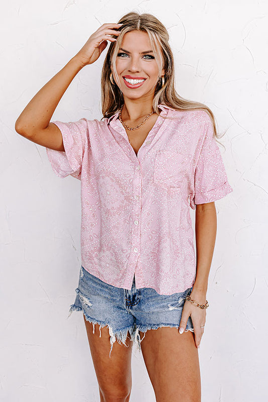 Soho Endeavors Paisley Top In Pink