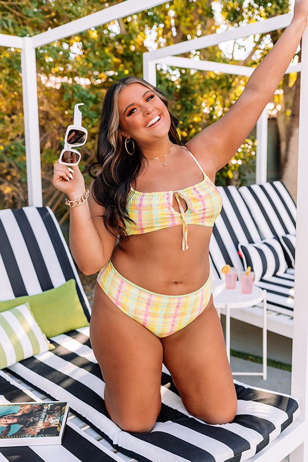 Siren Bikini Bottoms in Pretty Plaid Curves