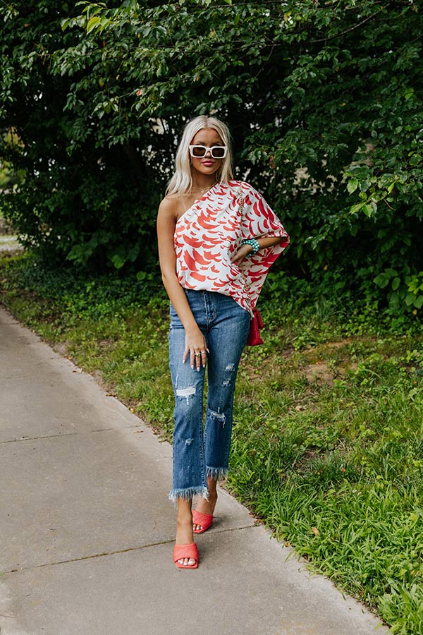 Curacao Cutie Shift Top In Scarlet