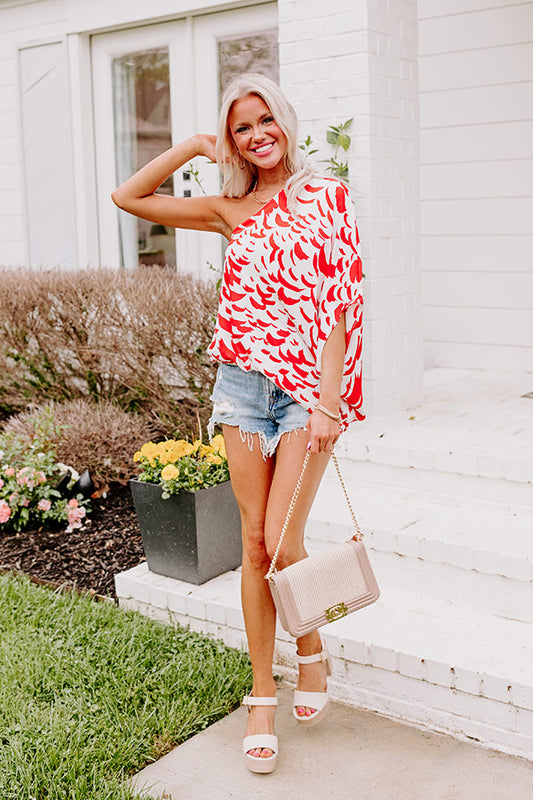 Curacao Cutie Shift Top In Scarlet