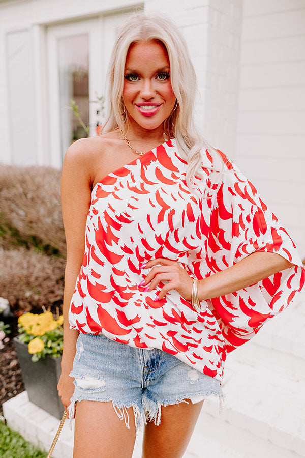 Curacao Cutie Shift Top In Scarlet