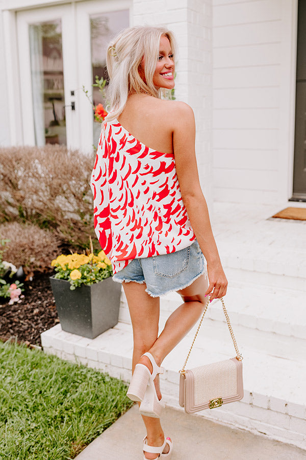 Curacao Cutie Shift Top In Scarlet