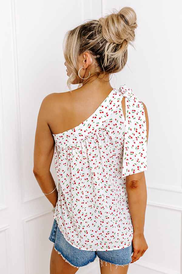 Elevated Interest Shift Top In Cherry Print