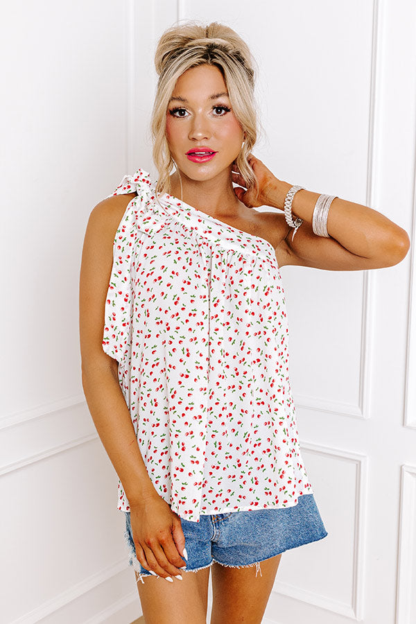 Elevated Interest Shift Top In Cherry Print