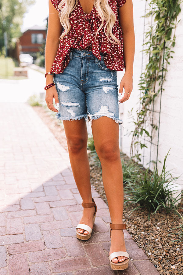 Risen The Sonya High Waist Distressed Shorts