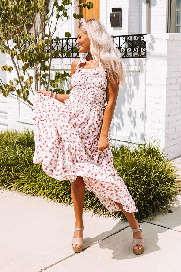 Among The Wildflowers Smocked Midi