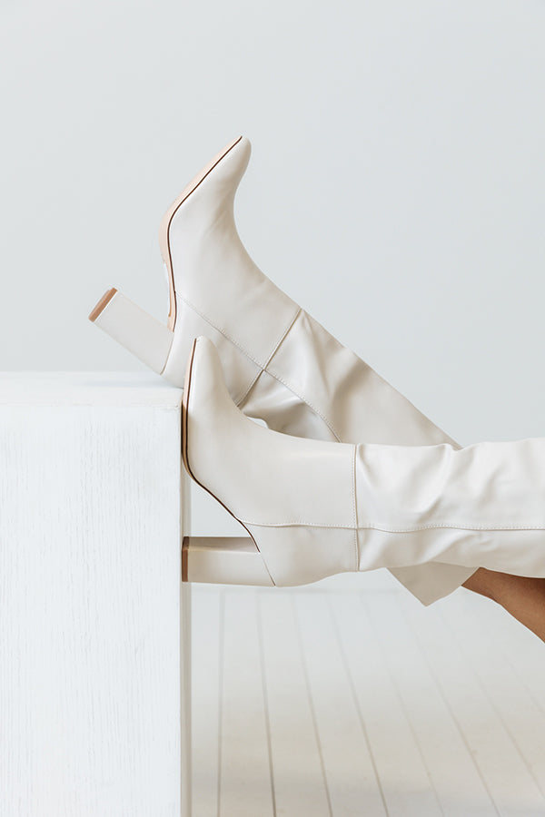 Krafty Faux Leather Boot in Light Stone
