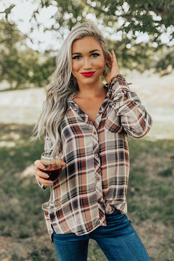 Cabin So Cozy Plaid Top