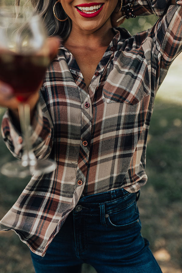 Cabin So Cozy Plaid Top