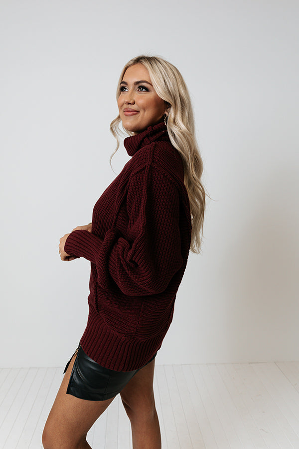 Toffee Kisses Knit Sweater In Maroon