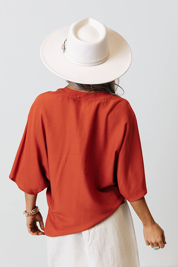 Stay And Chat Shift Top in Rust