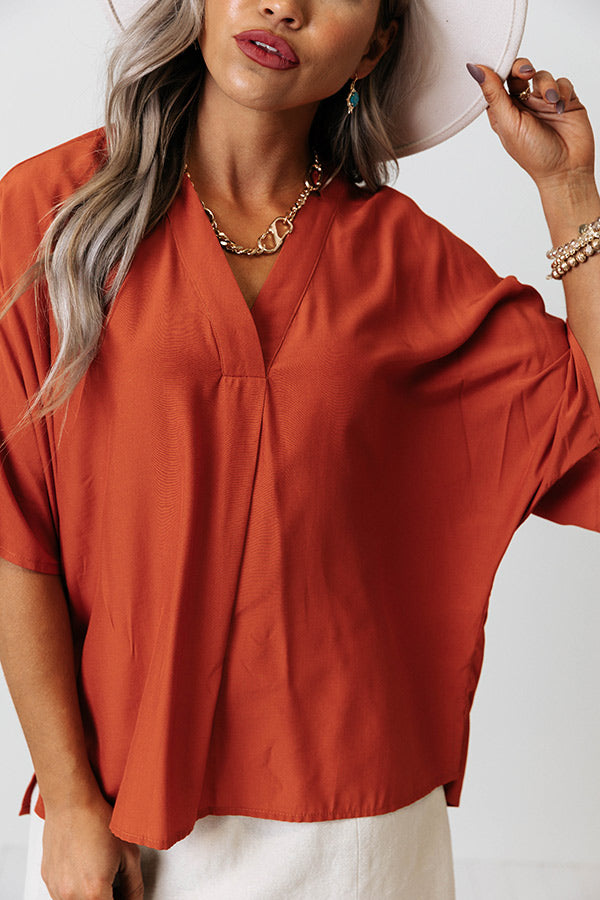 Stay And Chat Shift Top in Rust