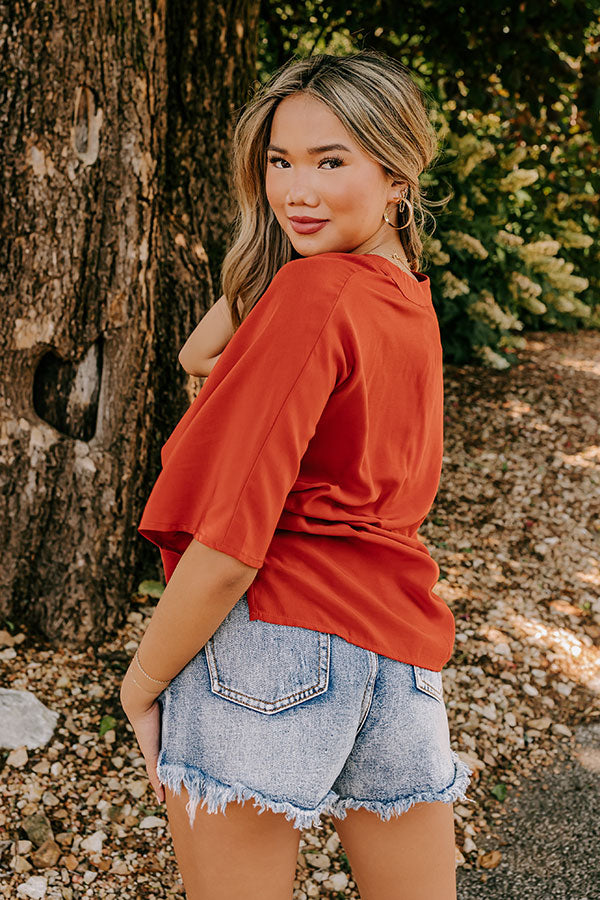 Stay And Chat Shift Top in Rust