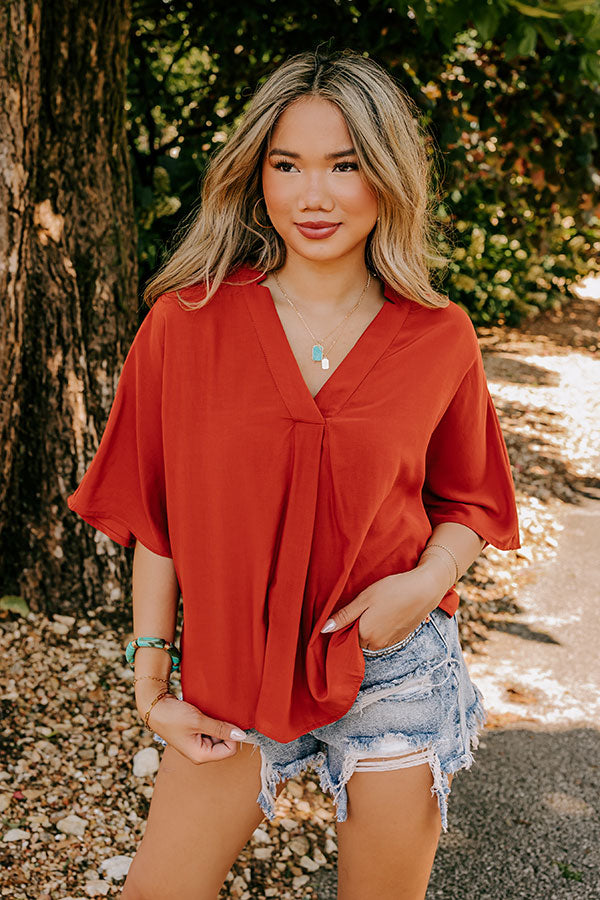 Stay And Chat Shift Top in Rust