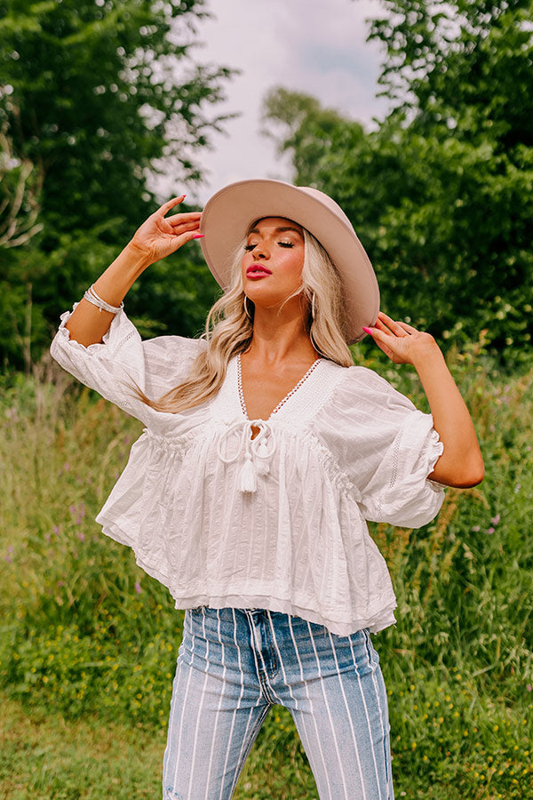 Wild Dreams Babydoll Top In White