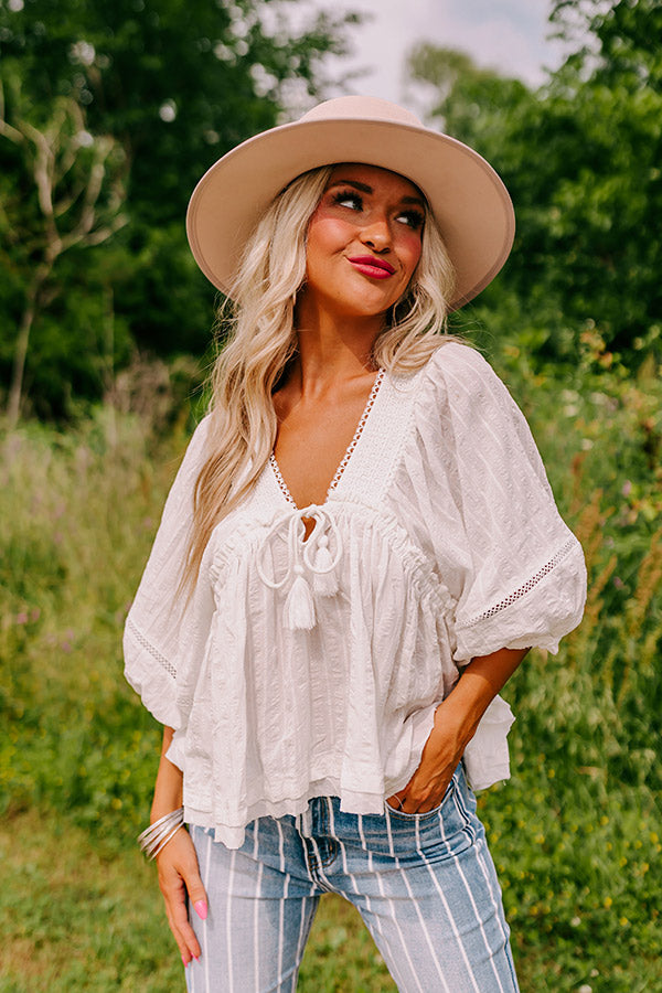Wild Dreams Babydoll Top In White