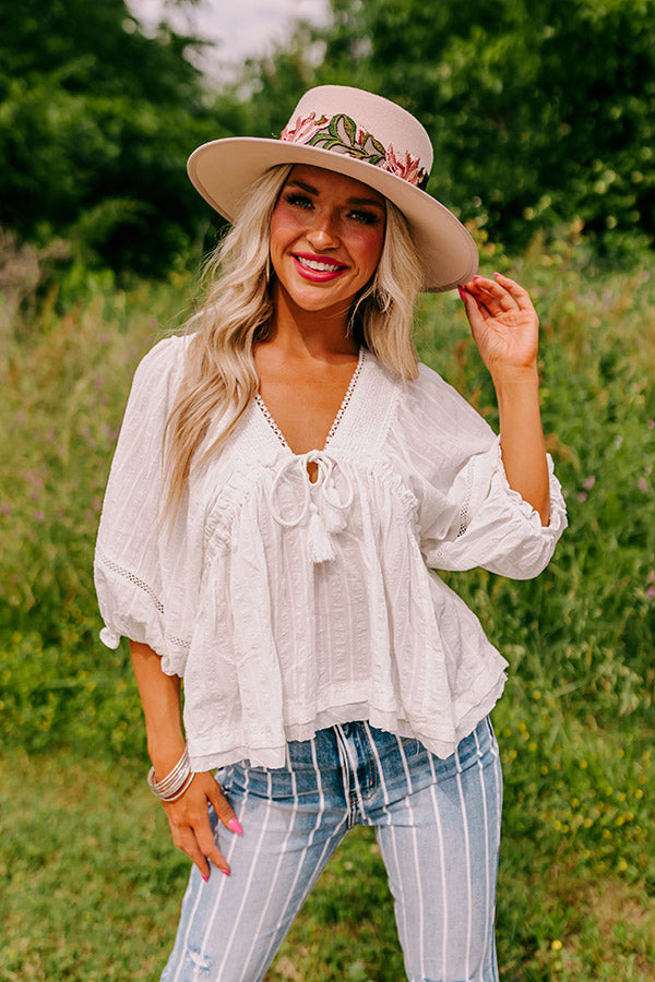 Wild Dreams Babydoll Top In White