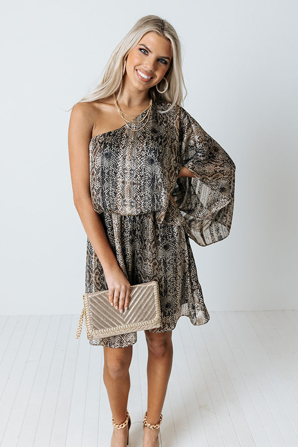 You Had Me At Cocktails Snake Print Dress
