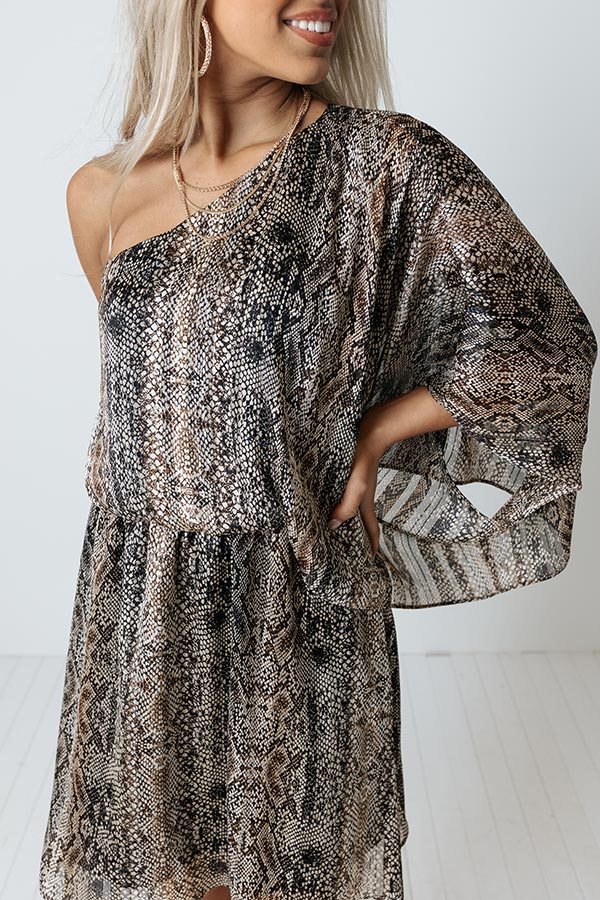 You Had Me At Cocktails Snake Print Dress