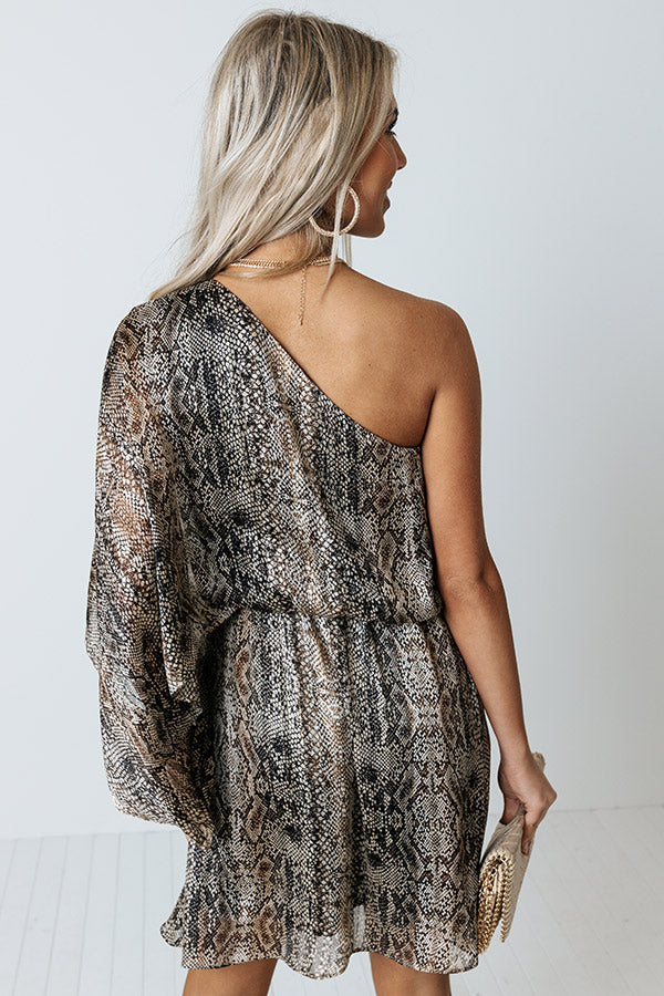 You Had Me At Cocktails Snake Print Dress