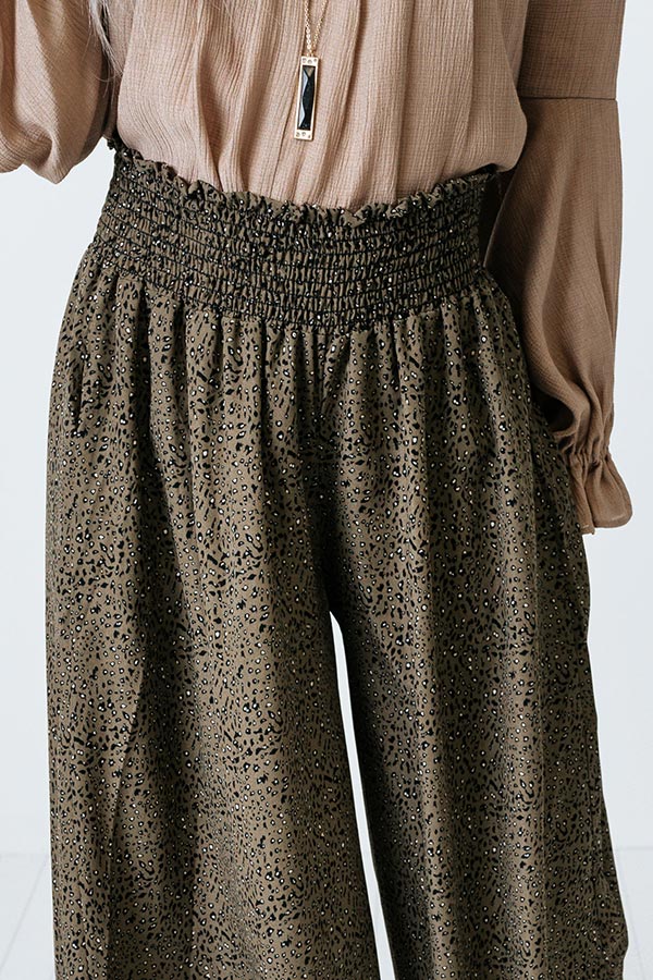 Good Dream Leopard Pants In Army Green