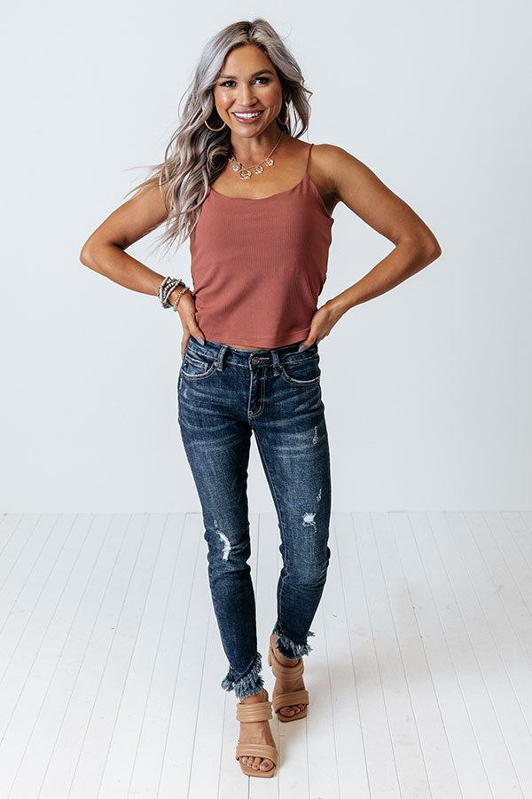 Oh, Snap Crop Top In Rustic Rose