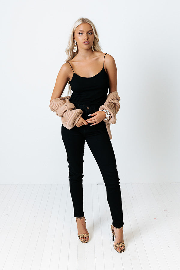Oh, Snap Crop Top In Black