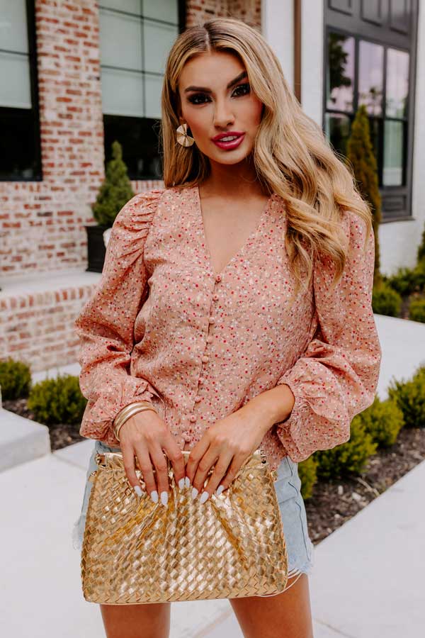 Flirting For Fun Shift Top In Peach