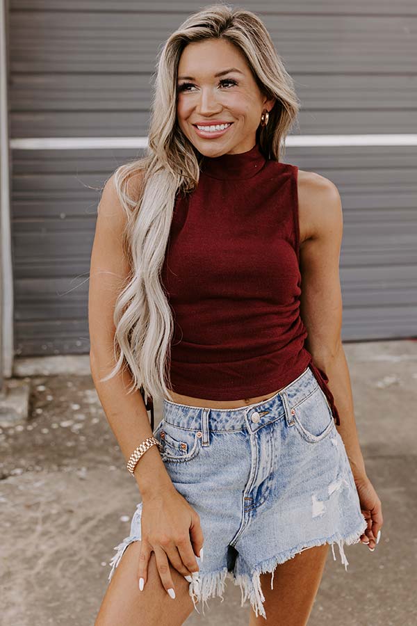 Have A Ball Ruched Side Top In Merlot