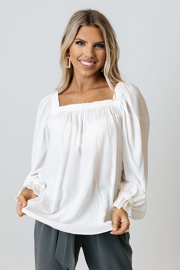 Signature Move Shift Top In White