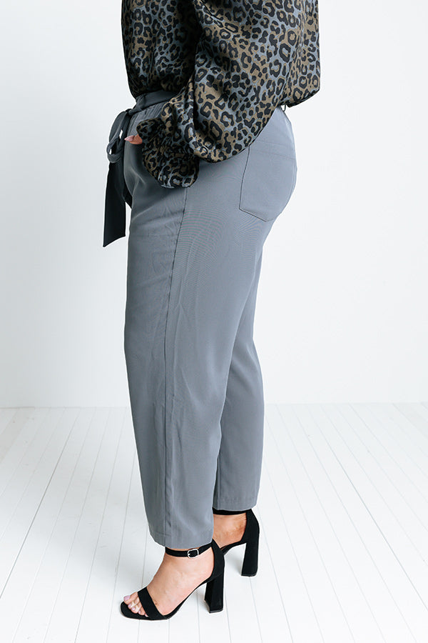 The Lari High Waist Trousers In Charcoal Curves