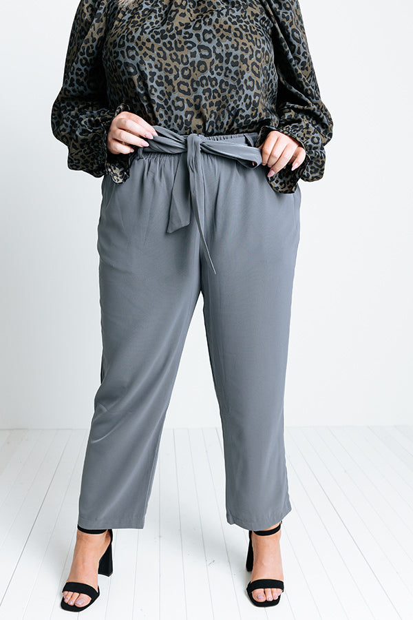 The Lari High Waist Trousers In Charcoal Curves