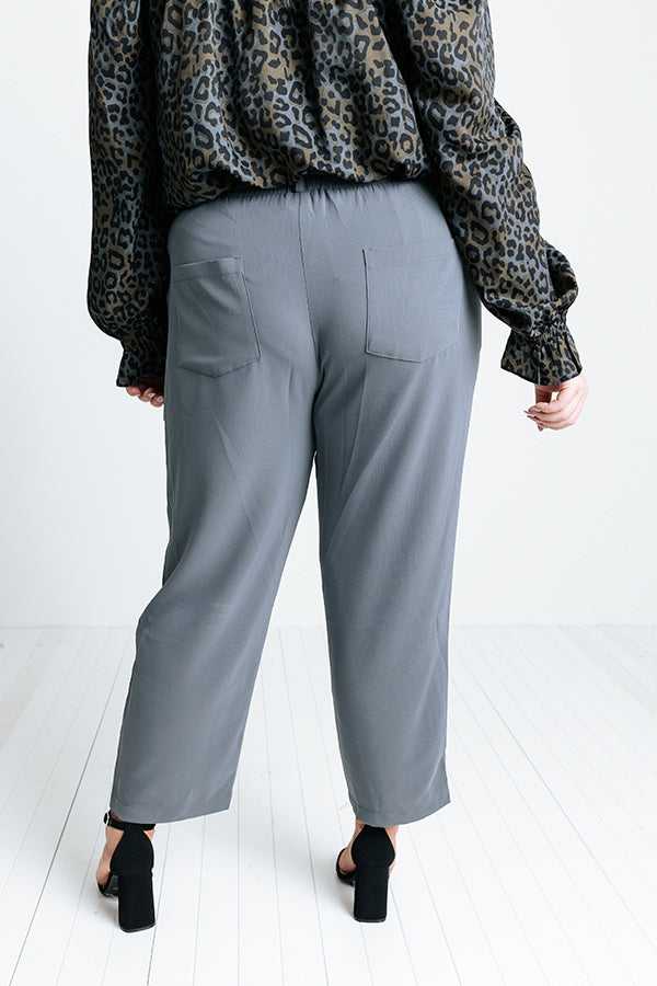 The Lari High Waist Trousers In Charcoal Curves
