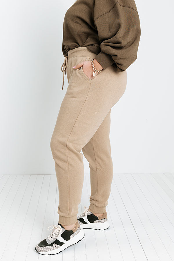 Count On You Joggers In Khaki Curves