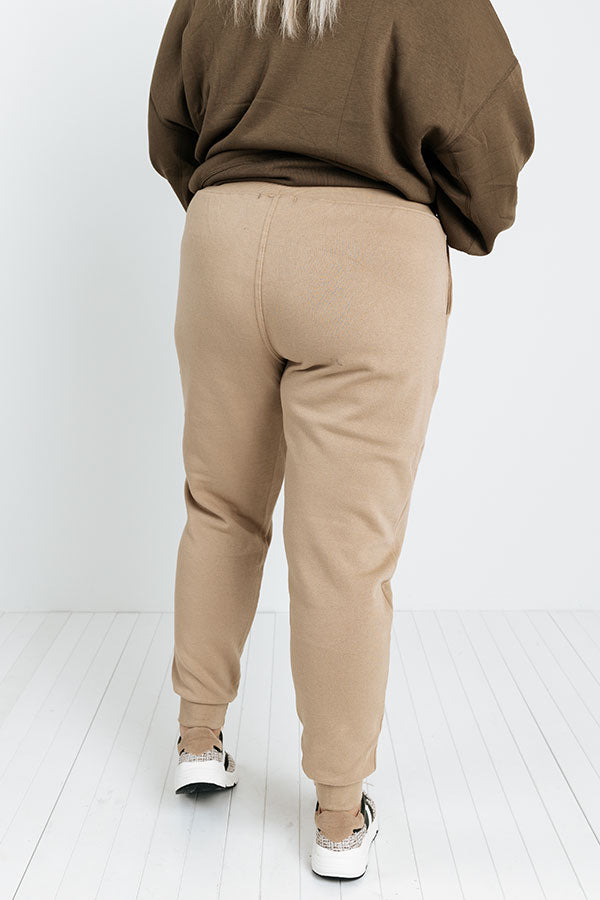 Count On You Joggers In Khaki Curves