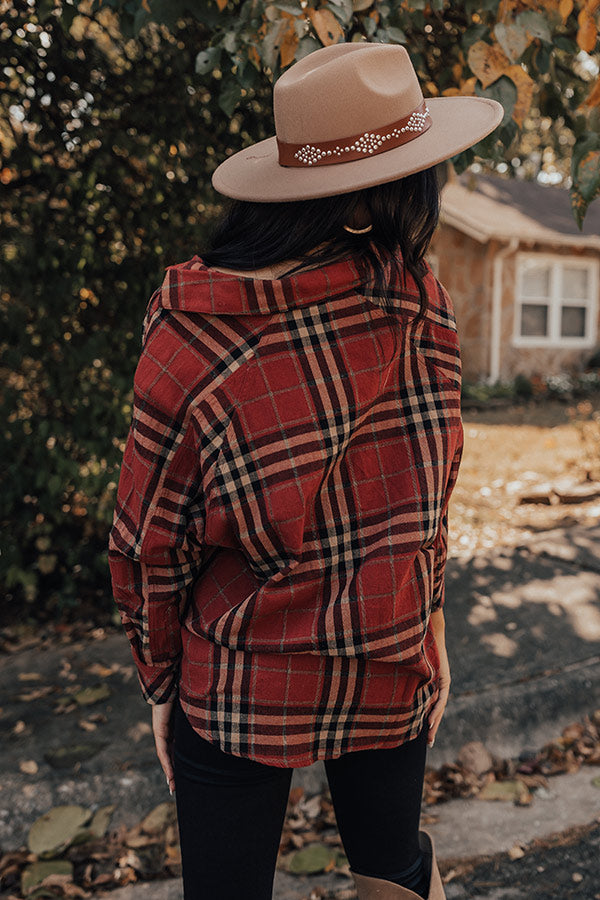 Wait List Plaid Top In Rust