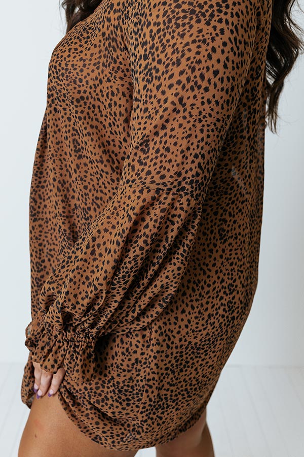 Patio In Paris Cheetah Print Shift Dress Curves