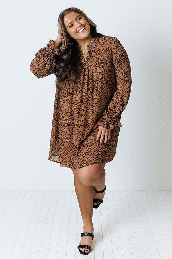 Patio In Paris Cheetah Print Shift Dress Curves